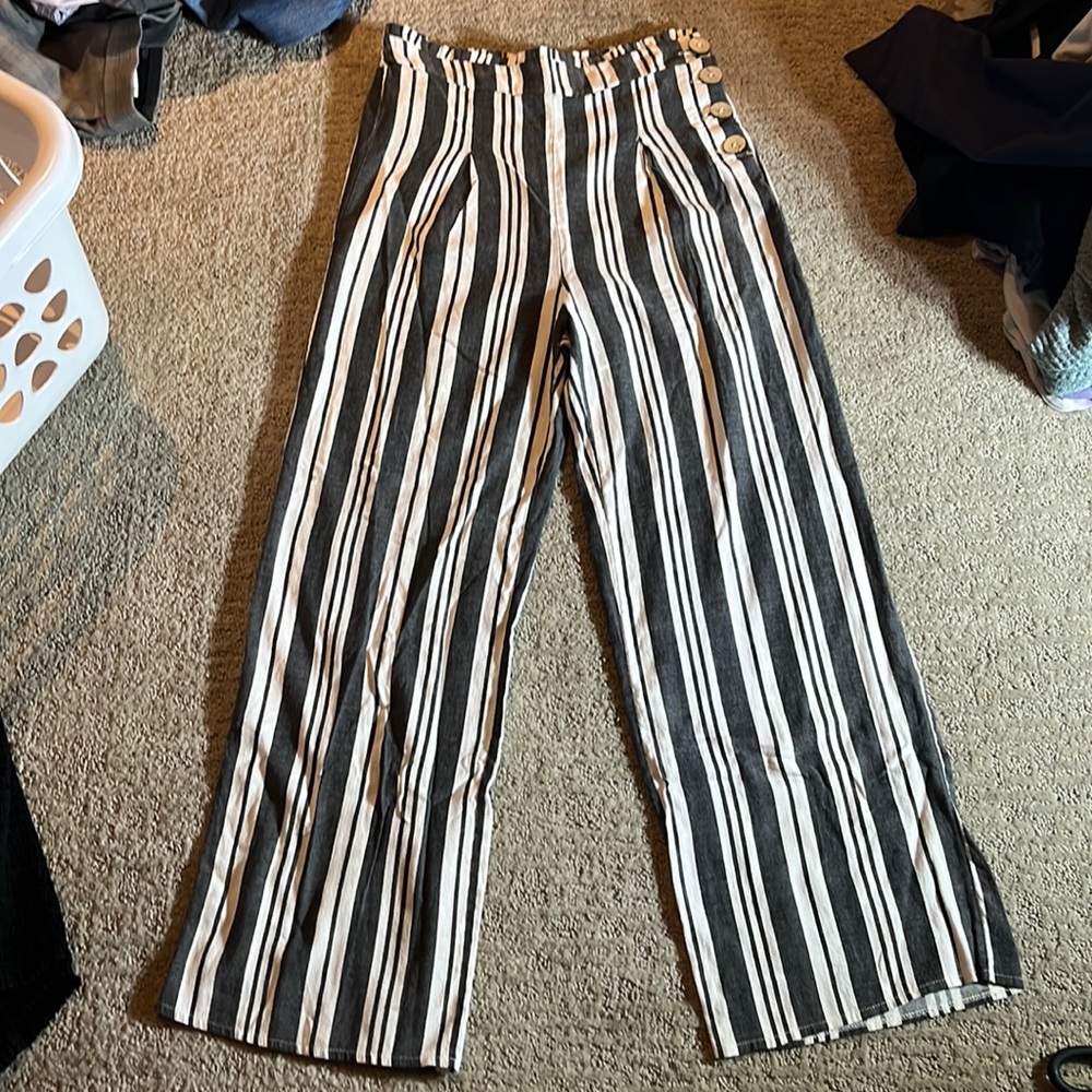 Haute monde striped cotton pants